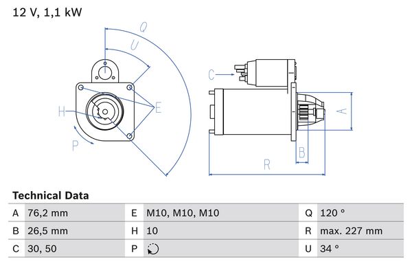 Picture of Starter - BOSCH - 0 986 017 060