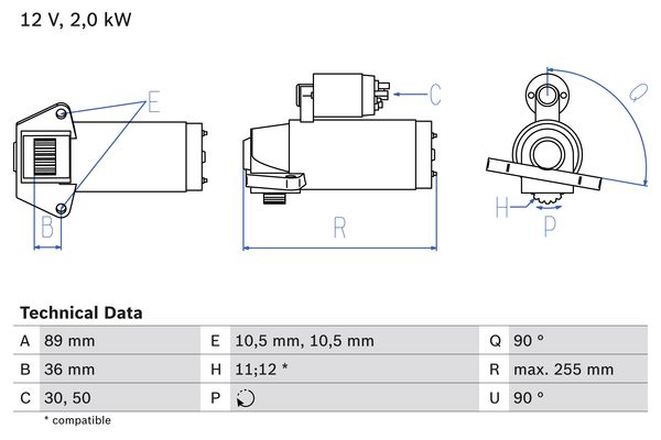 Picture of Starter - BOSCH - 0 986 021 810