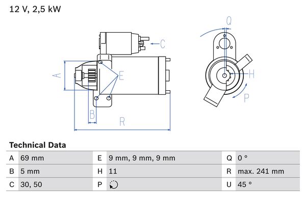 Picture of BOSCH - 0 986 022 020 - Starter (Starter System)