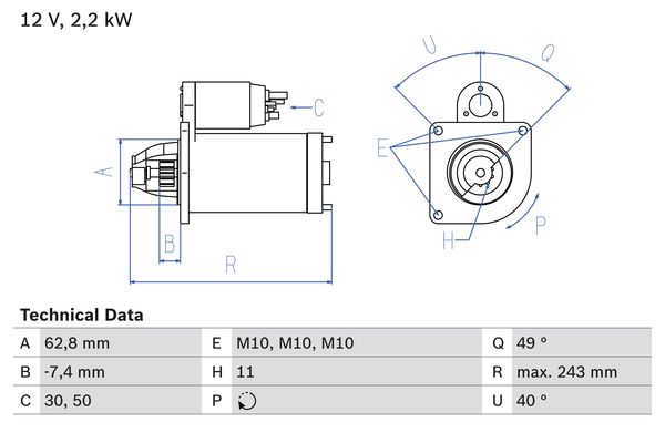 Picture of BOSCH - 0 986 023 380 - Starter (Starter System)