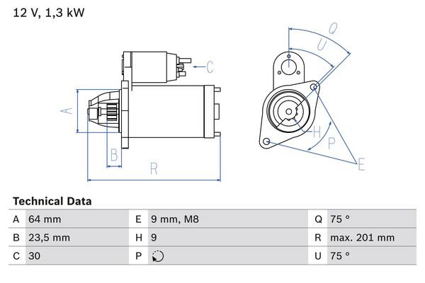 Picture of Starter - BOSCH - 0 986 024 200