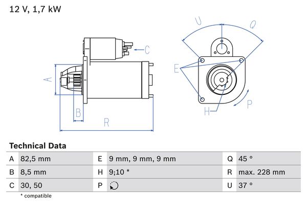Picture of BOSCH - 0 986 025 660 - Starter (Starter System)