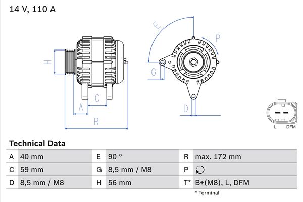 Picture of Alternator - BOSCH - 0 986 045 330