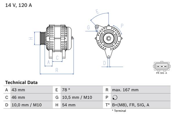 Picture of Alternator - BOSCH - 0 986 049 171