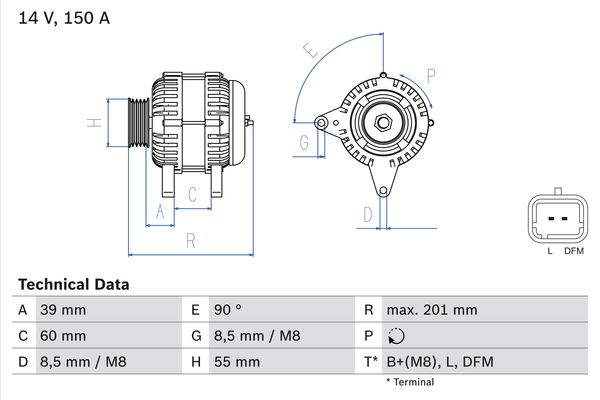 Picture of BOSCH - 0 986 080 400 - Alternator (Alternator)