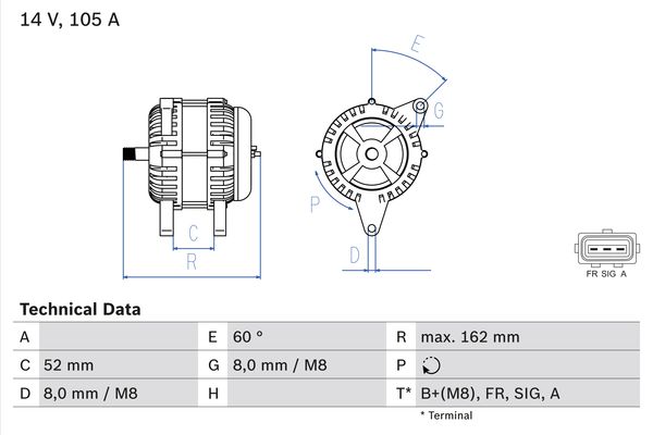 Picture of Alternator - BOSCH - 0 986 081 090