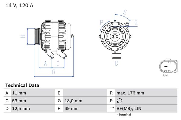 Picture of BOSCH - 0 986 082 220 - Alternator (Alternator)