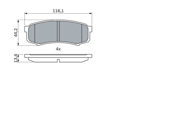 Picture of Brake Pad Set -  disc brake - BOSCH - 0 986 424 313