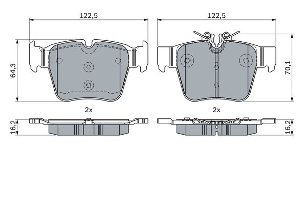 Picture of BOSCH - 0 986 424 334 - Brake Pad Set, disc brake (Braking System)