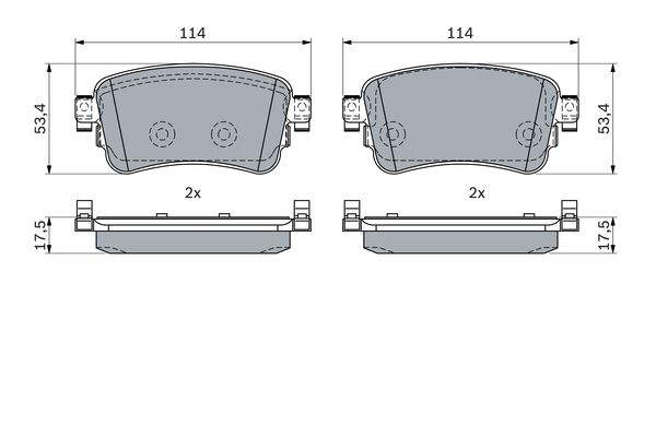 Picture of BOSCH - 0 986 424 437 - Brake Pad Set, disc brake (Braking System)