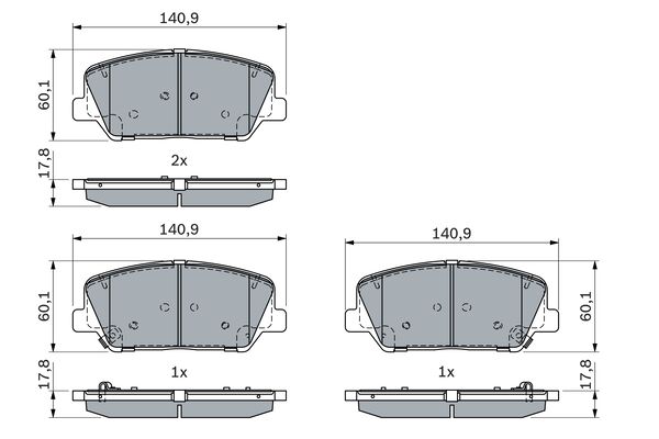 Picture of BOSCH - 0 986 424 491 - Brake Pad Set, disc brake (Braking System)