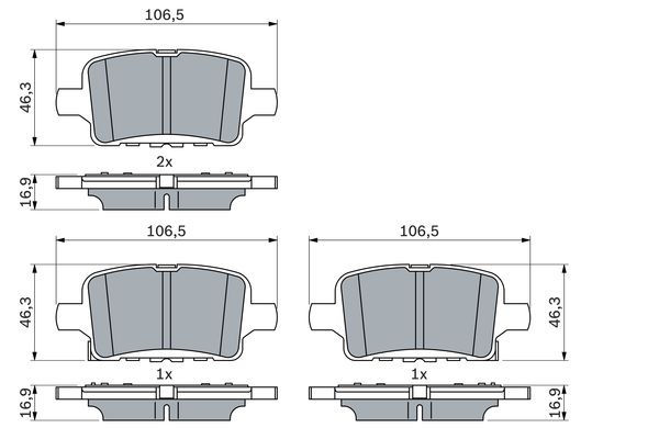 Picture of BOSCH - 0 986 424 870 - Brake Pad Set, disc brake (Braking System)