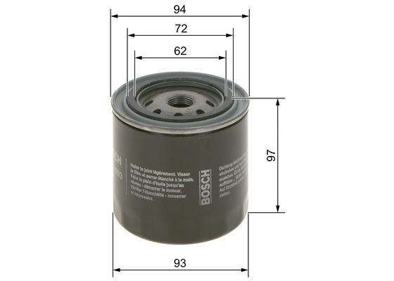 Picture of BOSCH - 0 986 452 003 - Oil Filter (Lubrication)