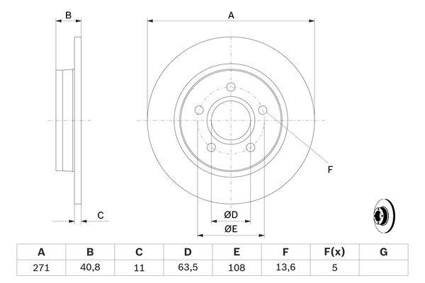Picture of Brake Disc - BOSCH - 0 986 479 763