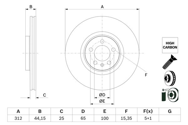 Picture of BOSCH - 0 986 479 H30 - Brake Disc (Braking System)