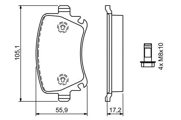 Picture of Brake Pad Set -  disc brake - BOSCH - 0 986 494 062