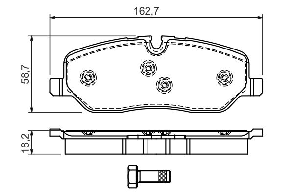 Picture of BOSCH - 0 986 494 147 - Brake Pad Set, disc brake (Brake System)