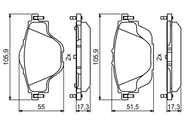 Picture of BOSCH - 0 986 494 805 - Brake Pad Set, disc brake (Braking System)