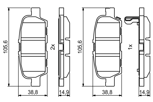 Picture of BOSCH - 0 986 494 857 - Brake Pad Set, disc brake (Braking System)