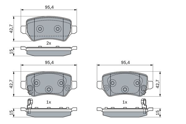 Picture of BOSCH - 0 986 494 954 - Brake Pad Set, disc brake (Braking System)