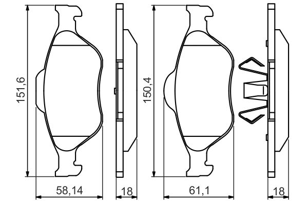 Picture of Brake Pad Set -  disc brake - BOSCH - 0 986 495 220