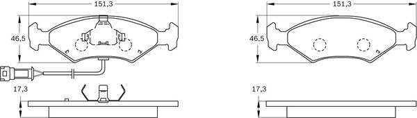 Image de Kit de plaquettes de frein, frein à disque - BOSCH - 0 986 BB0 003