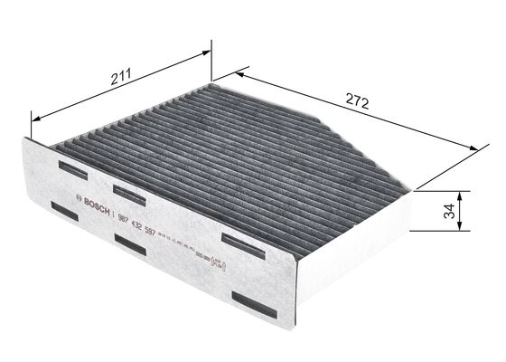 Picture of BOSCH - 1 987 432 597 - Filter, interior air (Heating/Ventilation)