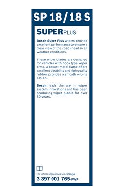 Picture of BOSCH - 3 397 001 765 - Wiper Blade (Window Cleaning)