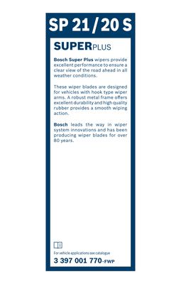 Picture of BOSCH - 3 397 001 770 - Wiper Blade (Window Cleaning)