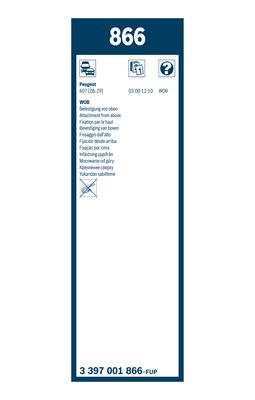 Picture of BOSCH - 3 397 001 866 - Wiper Blade (Window Cleaning)