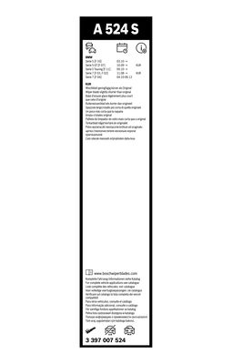 Picture of BOSCH - 3 397 007 524 - Wiper Blade (Window Cleaning)