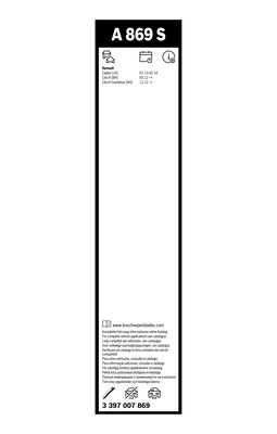 Picture of BOSCH - 3 397 007 869 - Wiper Blade (Window Cleaning)