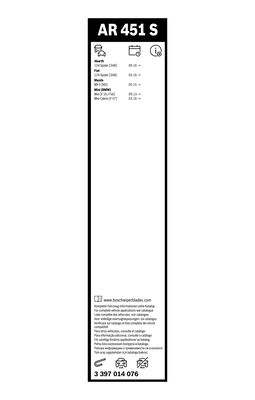 Image de Balai d'essuie-glace - BOSCH - 3 397 014 076