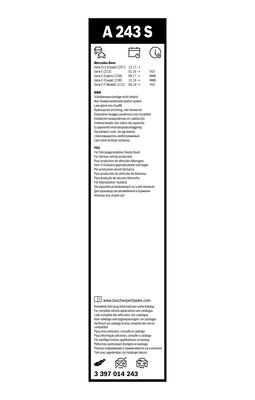 Picture of BOSCH - 3 397 014 243 - Wiper Blade (Window Cleaning)