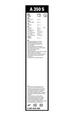 Picture of BOSCH - 3 397 014 350 - Wiper Blade (Window Cleaning)