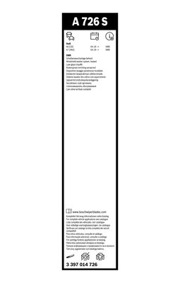 Picture of BOSCH - 3 397 014 726 - Wiper Blade (Window Cleaning)