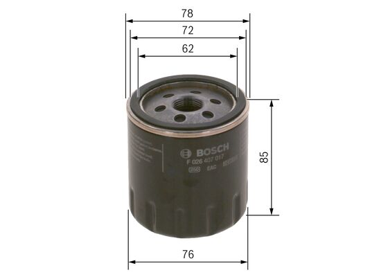 Picture of BOSCH - F 026 407 017 - Oil Filter (Lubrication)