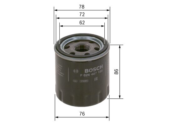 Picture of BOSCH - F 026 407 188 - Oil Filter (Lubrication)