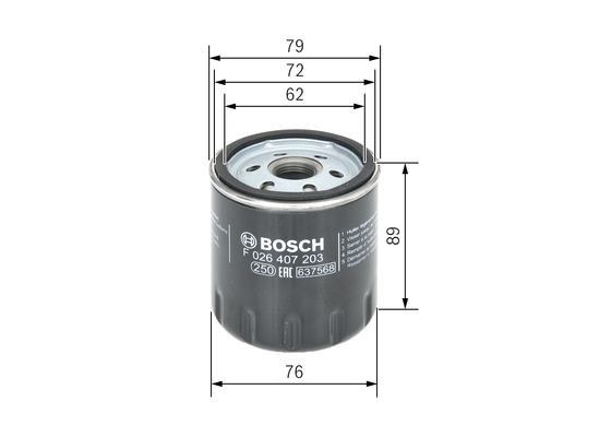 Picture of BOSCH - F 026 407 203 - Oil Filter (Lubrication)