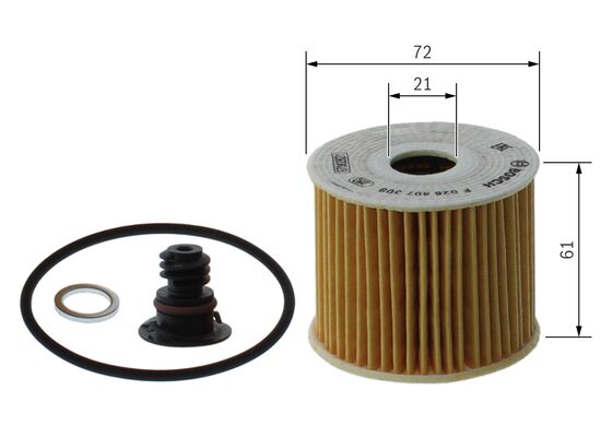 Picture of BOSCH - F 026 407 308 - Oil Filter (Lubrication)