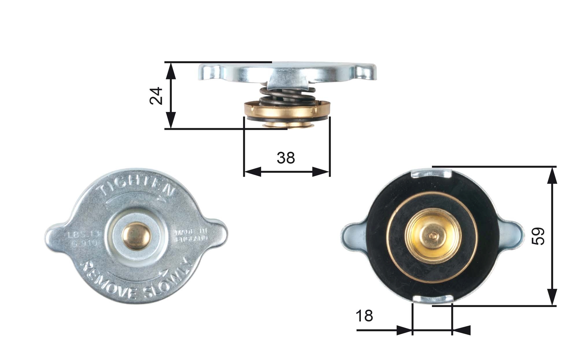 Picture of GATES - RC112 - Sealing Cap, radiator (Cooling System)