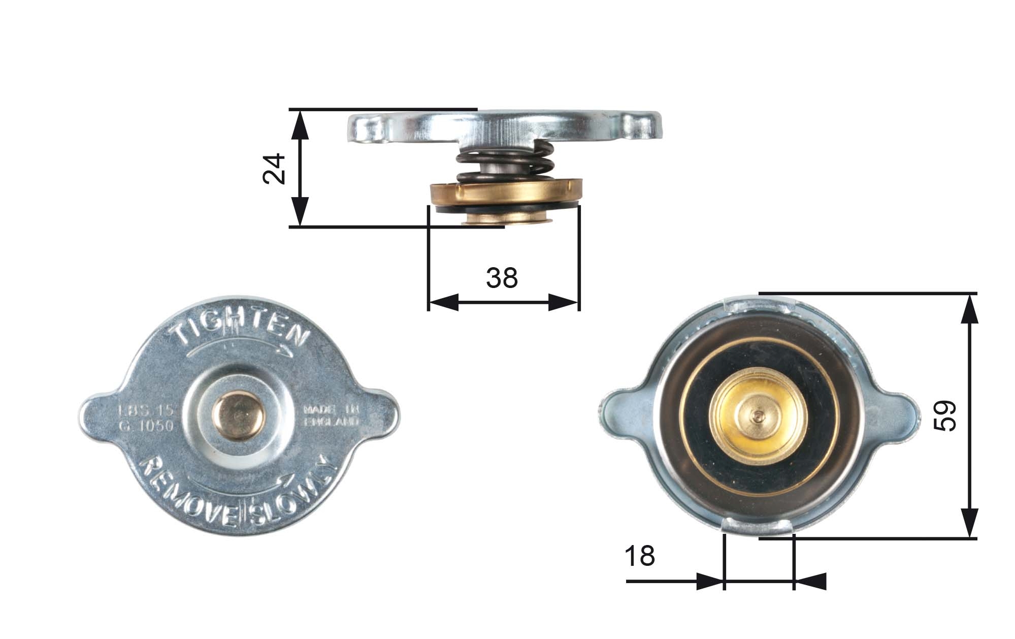 Picture of GATES - RC113 - Sealing Cap, radiator (Cooling System)