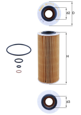 Slika KNECHT - OX 177/3D - Filter za ulje (Podmazivanje)