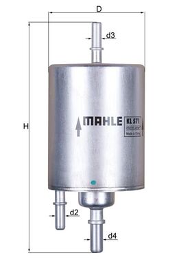 Slika KNECHT - KL 571 - Filter za gorivo (Sistem za dovod goriva)