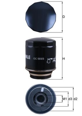 Slika KNECHT - OC 593/3 - Filter za ulje (Podmazivanje)