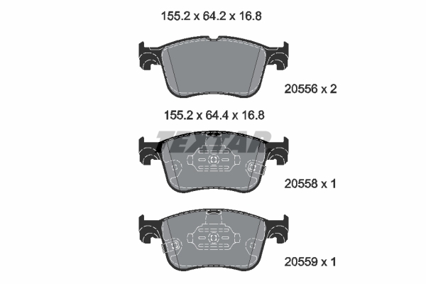 Picture of TEXTAR - 2055601 - Brake Pad Set, disc brake (Braking System)