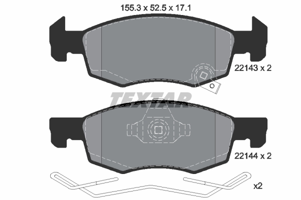 Picture of TEXTAR - 2214301 - Brake Pad Set, disc brake (Brake System)