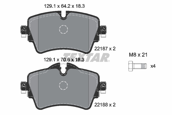 Picture of TEXTAR - 2218701 - Brake Pad Set, disc brake (Brake System)