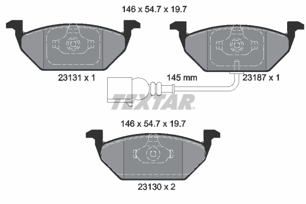 Picture of TEXTAR - 2313101 - Brake Pad Set, disc brake (Braking System)