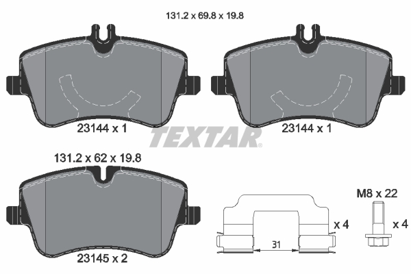 PREDNJE KOČIONE PLOČICE - TEXTAR - 2314401